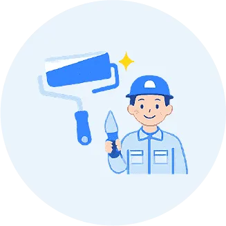 施工を行う職人のイラスト